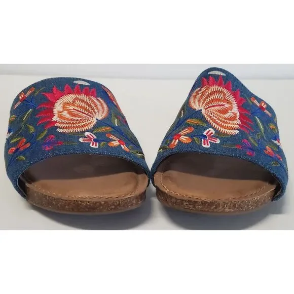 Nella Embroider Floral Sandal by Adam Tucker Me Too 7.5 Slip On K2112712 Boho - Picture 8 of 12